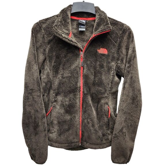 The North Face Sherpa Fleece Jacket Womens Small Brown Orange Full Zip Casual - Picture 2 of 9
